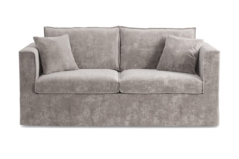 Travstad 3-sits Bäddsoffa med HVILA Bäddmadrass 140x200 cm Polyesterskum med Tvättbar klädsel, Grå/Vit