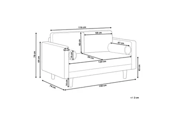 Babur Soffa 2-sits - Taupe/Mörkt trä - Products - Möbler - Soffa - 2 sits soffa