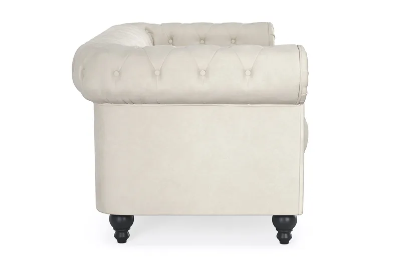 Chesterfield Lyx 2-sits Sammetssoffa - Liten djup soffa - Beige - Products - Möbler - Soffa - Sammetssoffa