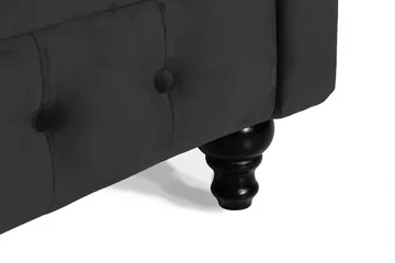 Chesterfield Lyx 3-sits Sammetssoffa - Djup soffa - Svart - Products - Möbler - Soffa - Chesterfield soffa