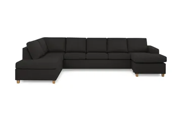 Crazy 5-sits Vänstervänd U-formad X-Large Soffa med Divan och Schäslong i Tyg, Antracit