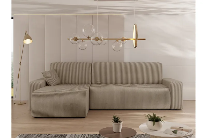 Barile Soffa med Divan 3-sits - Beige - Products - Möbler - Soffa - Divansoffa & schäslongsoffa - 3 sits soffa med divan