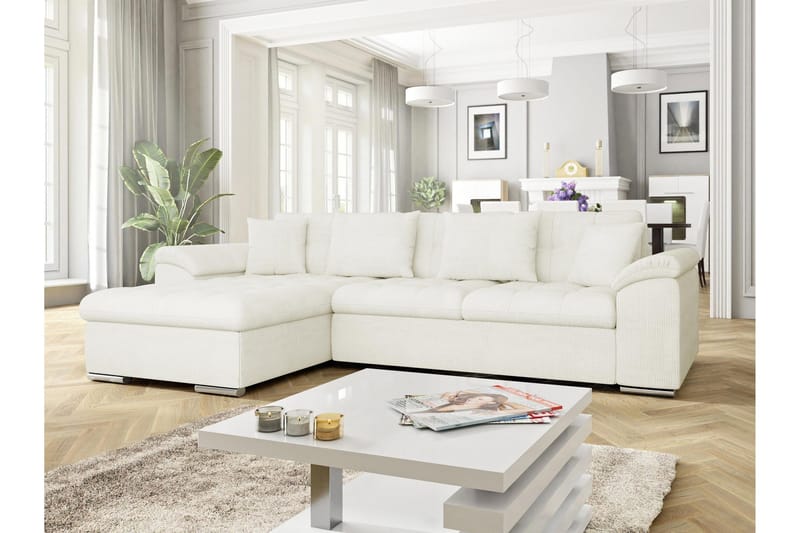 Camior Soffa med Divan 3-sits - Vit - Products - Möbler - Soffa - Divansoffa & schäslongsoffa - 3 sits soffa med divan