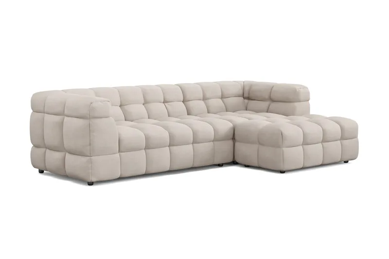 Elise 4-sits Bubblig Soffa med Divan Höger - Beige - Products - Möbler - Soffa - Divansoffa & schäslongsoffa - 4 sits soffa med divan