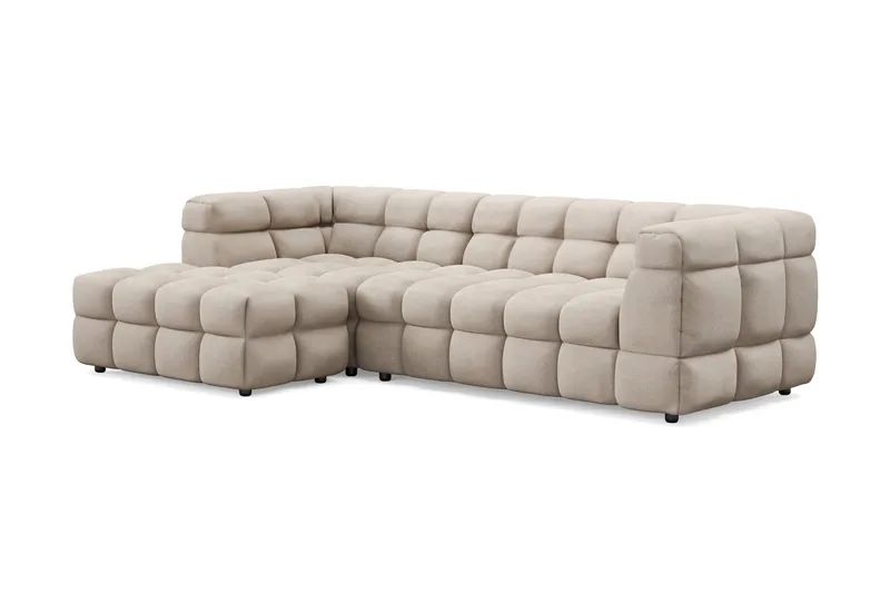 Elise 4-sits Bubblig Soffa med Divan Vänster - Beige - Products - Möbler - Soffa - Divansoffa & schäslongsoffa - 4 sits soffa med divan