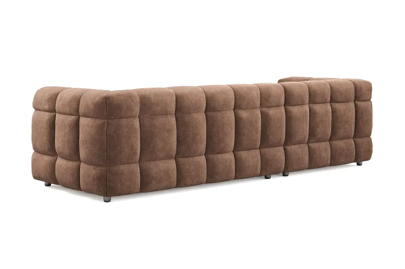 Elise 4-sits Bubblig Soffa med Divan Vänster - Brun - Products - Möbler - Soffa - Divansoffa & schäslongsoffa - 4 sits soffa med divan