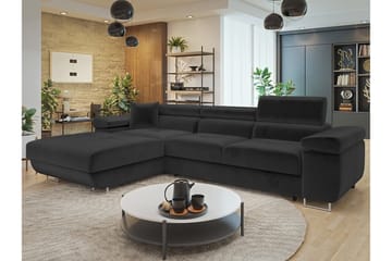 Gabina Soffa med Divan 3-sits - Svart - Products - Möbler - Soffa - Divansoffa & schäslongsoffa - 3 sits soffa med divan