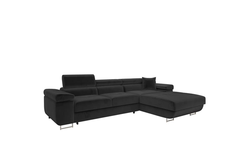 Gabina Soffa med Divan 3-sits - Svart - Products - Möbler - Soffa - Divansoffa & schäslongsoffa - 3 sits soffa med divan