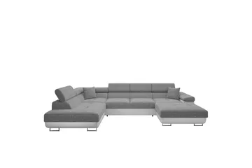 Gabina Soffa med Divan och Schäslong 4-sits - Vit/Grå - Products - Möbler - Soffa - Divansoffa & schäslongsoffa - 4 sits soffa med divan