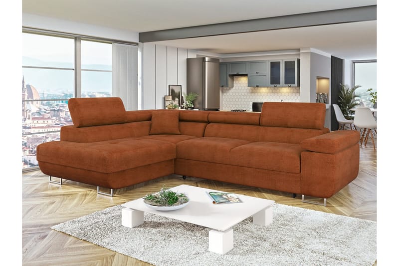 Gabina Soffa med Schäslong 3-sits - Orange - Products - Möbler - Soffa - Divansoffa & schäslongsoffa - 3 sits soffa med divan