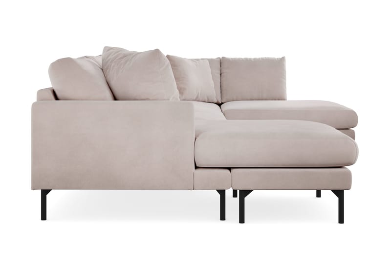 Menard 4-sits Högervänd Stor U-formad Djup Soffa med Divan och Schäslong i Sammet - Beige - Products - Möbler - Soffa - Divansoffa & schäslongsoffa - 4 sits soffa med divan