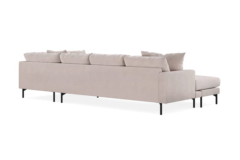Menard 4-sits Högervänd Stor U-formad Djup Soffa med Divan och Schäslong i Sammet - Beige - Products - Möbler - Soffa - Divansoffa & schäslongsoffa - 4 sits soffa med divan