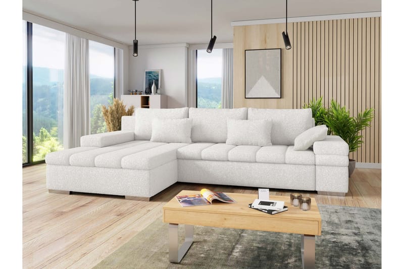 Naoma Soffa med Divan 3-sits - Vit - Products - Möbler - Soffa - Divansoffa & schäslongsoffa - 3 sits soffa med divan