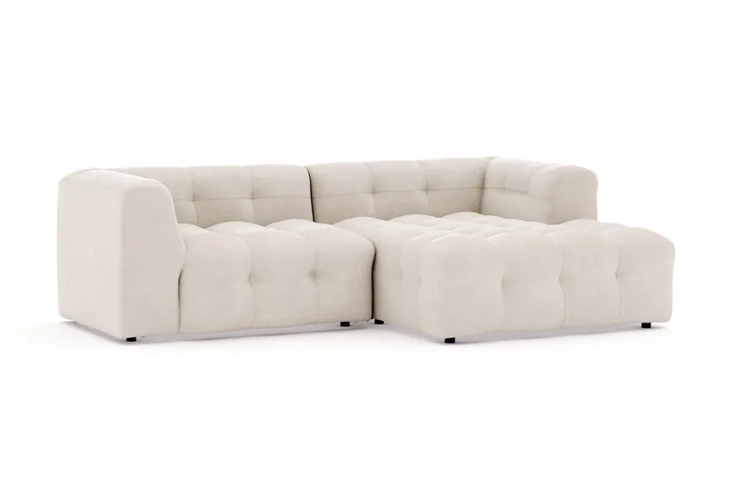 Puffy 3-sits bubblig soffa med divan höger - Beige - Products - Möbler - Soffa - Bäddsoffa - Bäddsoffa divan