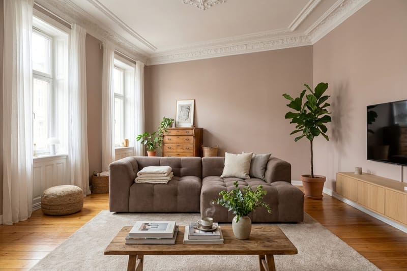 Puffy 3-sits bubblig soffa med divan höger - Brun - Products - Möbler - Soffa - Divansoffa & schäslongsoffa - 3 sits soffa med divan