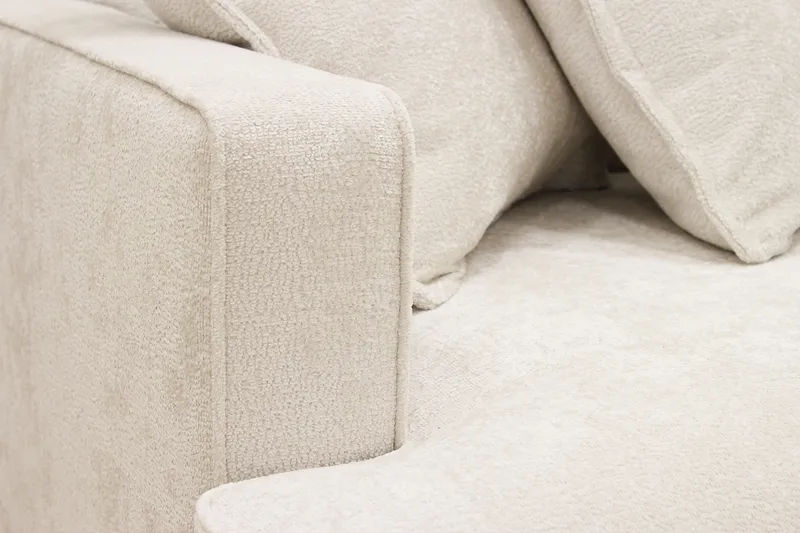 Rossita Lyx 4-sits Extra djup Soffa med Schäslong Höger - Beige Chenille - Products - Möbler - Soffa - Divansoffa & schäslongsoffa - 4 sits soffa med divan