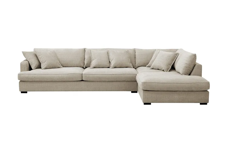Rossita Lyx 4-sits Extra djup Soffa med Schäslong Höger - Beige Chenille - Products - Möbler - Soffa - Divansoffa & schäslongsoffa - 4 sits soffa med divan