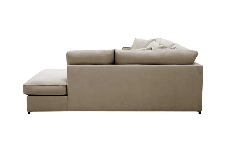 Rossita Lyx 4-sits Extra djup Soffa med Schäslong Höger - Brun Tyg - Products - Möbler - Soffa - Divansoffa & schäslongsoffa - 4 sits soffa med divan