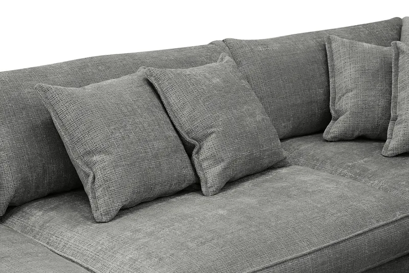 Rossita Lyx 4-sits Extra djup Soffa med Schäslong Höger - Grå Chenille - Products - Möbler - Soffa - Divansoffa & schäslongsoffa - 4 sits soffa med divan