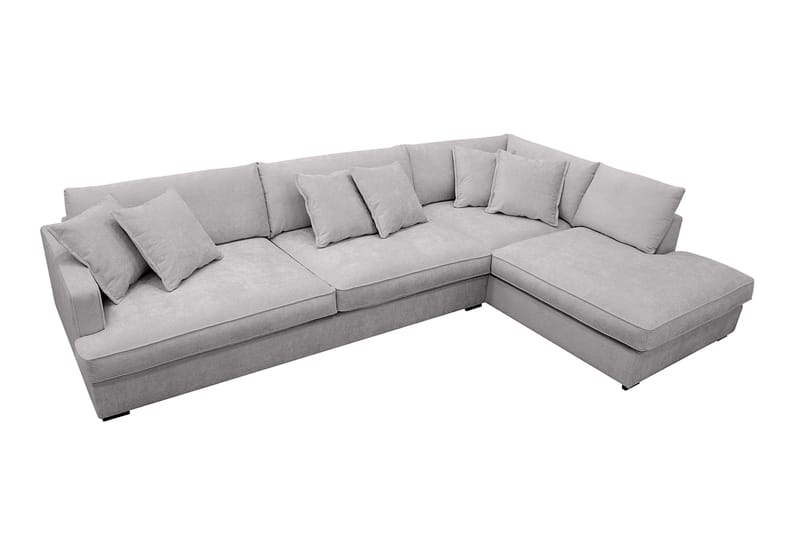 Rossita Lyx 4-sits Extra djup Soffa med Schäslong Höger - Grå Chenille - Products - Möbler - Soffa - Divansoffa & schäslongsoffa - 4 sits soffa med divan
