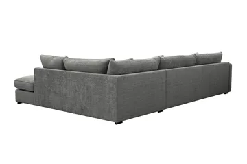 Rossita Lyx 4-sits Extra djup Soffa med Schäslong Höger - Grå Chenille - Products - Möbler - Soffa - Divansoffa & schäslongsoffa - 4 sits soffa med divan