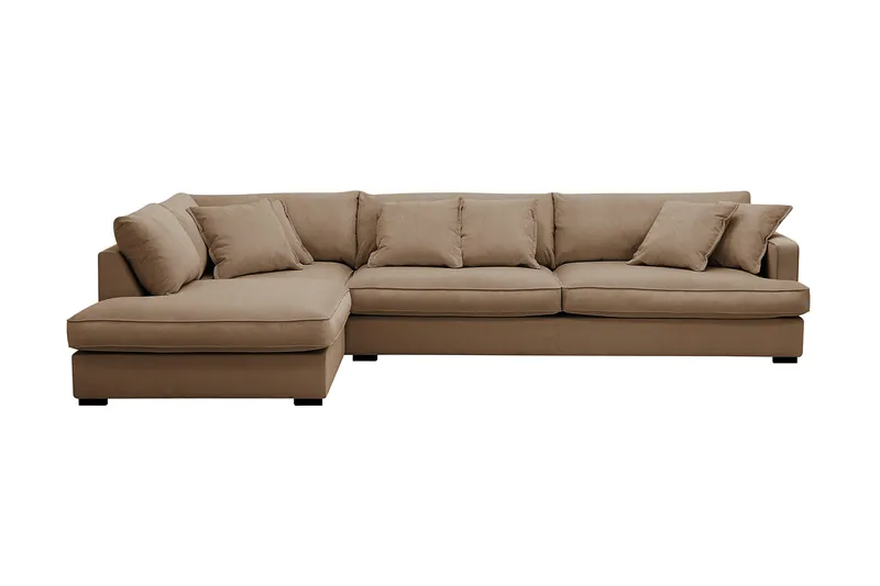 Rossita Lyx 4-sits Extra djup Soffa med Schäslong Vänster, Brun Manchester