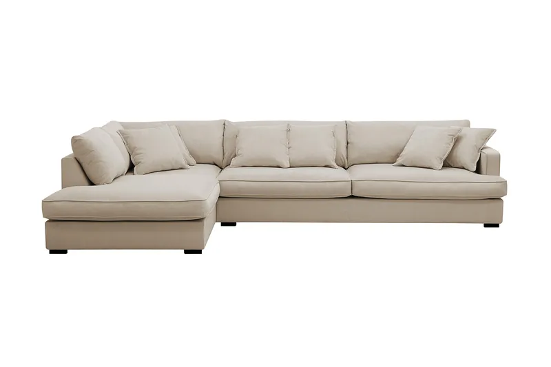 Rossita Lyx 4-sits Extra djup Soffa med Schäslong Vänster, Greige Manchester