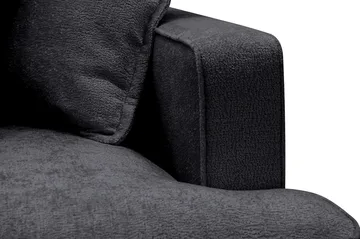 Rossita Lyx 4-sits Extra djup Soffa med Schäslong Vänster - Svart Chenille - Products - Möbler - Soffa - Divansoffa & schäslongsoffa - 4 sits soffa med divan