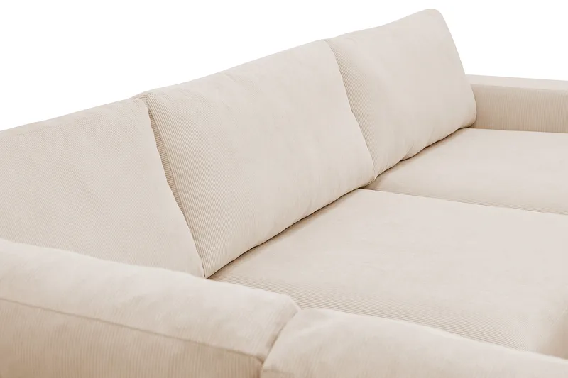 Scandi Djup 4-sits Soffa med Schäslong Vänster i Manchester - Beige - Products - Möbler - Soffa - Divansoffa & schäslongsoffa - 4 sits soffa med divan