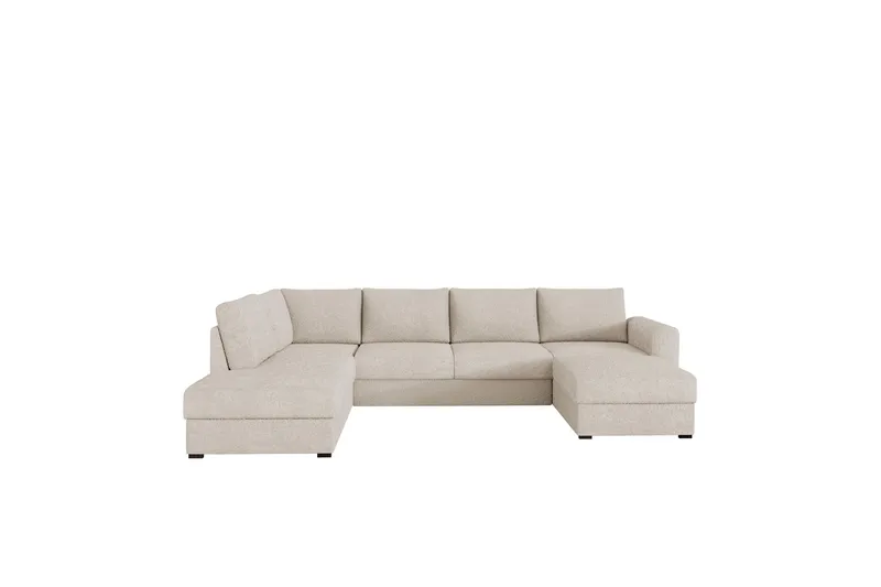 Taberk Soffa med Divan och Schäslong 4-sits, Beige