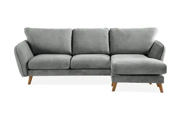 Trend Lyx 3-sits Högervänd L-formad Divansoffa i Tyg