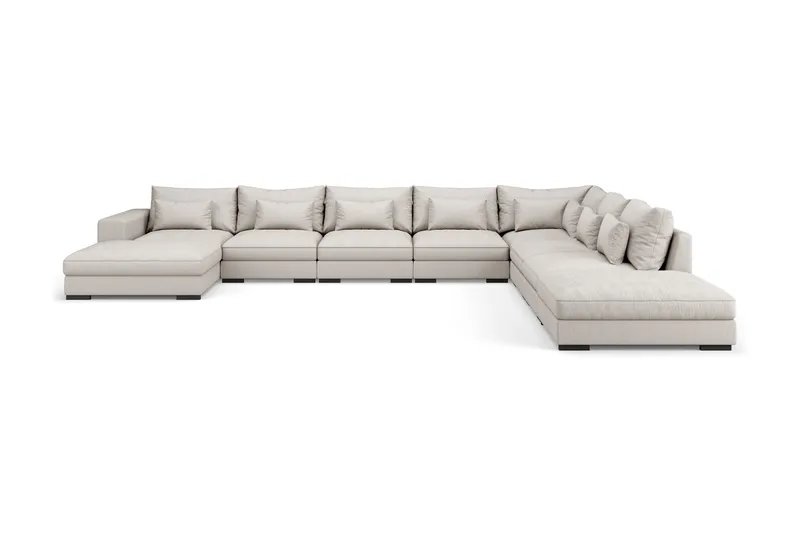 Dubai U-modulsoffa Large med Divan Vänster Extra Djup - Beige - Products - Möbler - Soffa - U-soffa