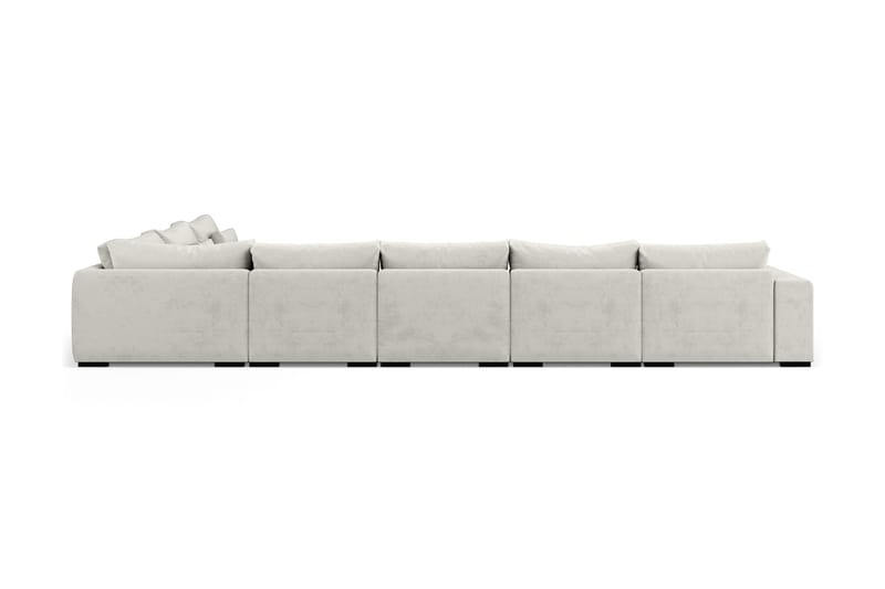 Dubai U-modulsoffa Large med Divan Vänster Sammet Extra Djup - Vit - Products - Möbler - Soffa - U-soffa
