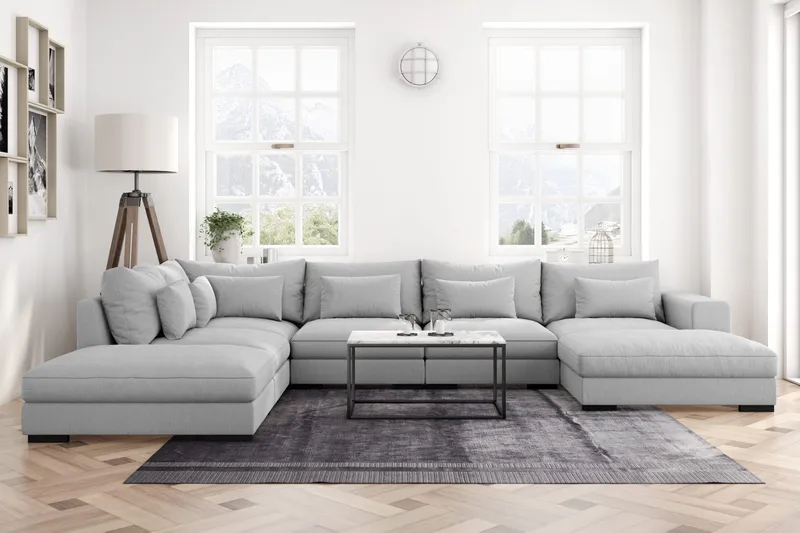 Dubai U-modulsoffa med Divan Höger - Ljusgrå - Products - Möbler - Soffa - U-soffa
