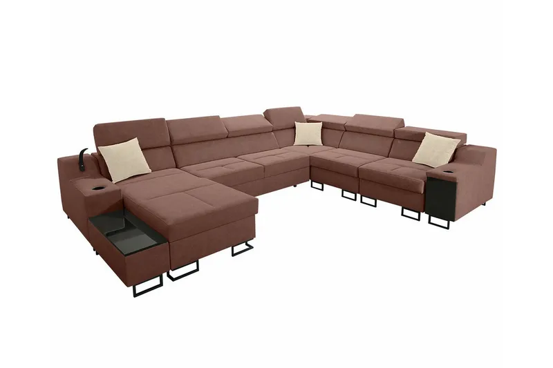 Galbally 5-sits Hörnsoffa Brown