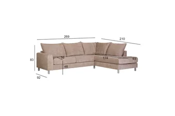 Leila Hörnsoffa med schäslong höger - Products - Möbler - Soffa - Hörnsoffa