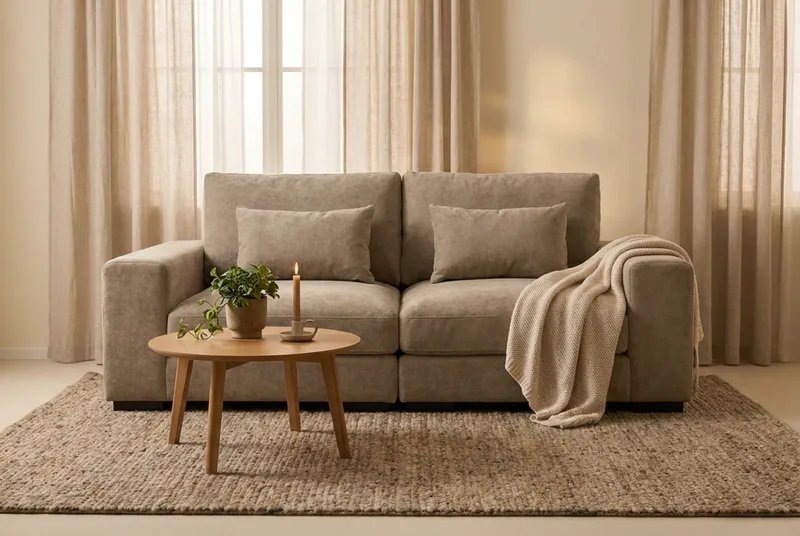 Dubai 2-sits soffa Extra Djup i Chenille - Brun - Products - Möbler - Soffa - Modulsoffa - Komplett modulsoffa