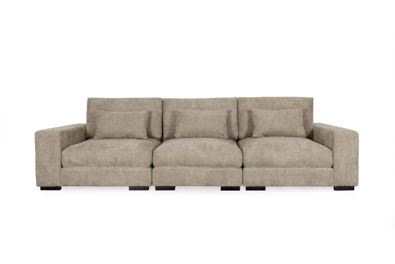 Dubai 3-sits soffa Extra Djup i Chenille - Brun - Products - Möbler - Soffa - Modulsoffa - Komplett modulsoffa