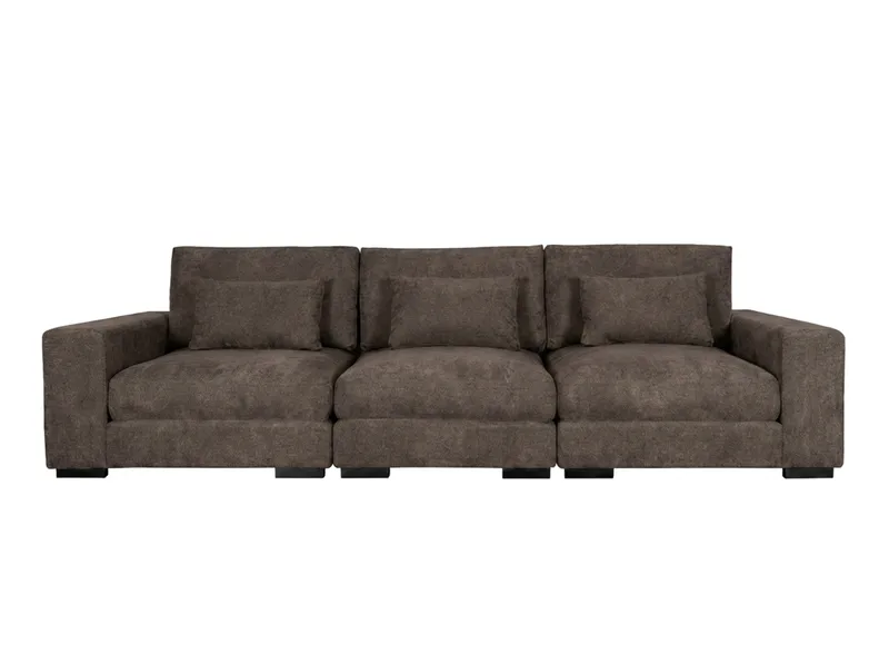 Dubai 3-sits soffa Extra Djup i Chenille, Mörkbrun