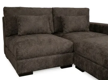 Dubai Divansoffa Höger Extra Djup i Chenille - Mörkbrun - Products - Möbler - Soffa - Modulsoffa - Komplett modulsoffa
