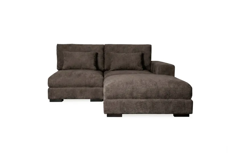 Dubai Divansoffa Höger Extra Djup i Chenille - Mörkbrun - Products - Möbler - Soffa - Modulsoffa - Komplett modulsoffa