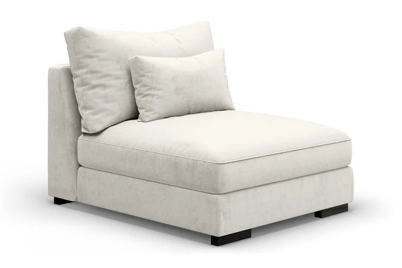 Dubai Mittmodul Sammet Extra Djup - Vit - Products - Möbler - Soffa - Modulsoffa - Mittmodul