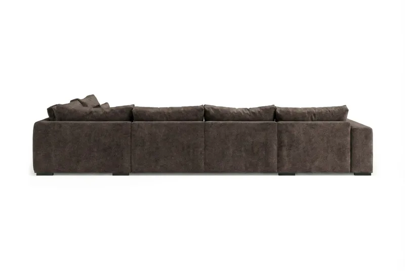 Dubai U-modulsoffa med Divan Höger Extra Djup i Chenille - Mörkbrun - Products - Möbler - Soffa - Modulsoffa - Komplett modulsoffa