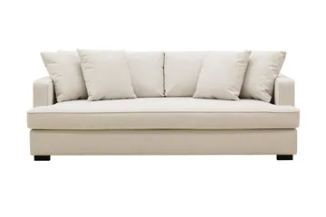 Rossita 3-sits Djup Tygsoffa med hel dyna, Beige
