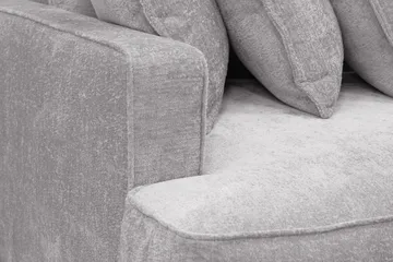 Rossita Lyx 4-sits Extra djup Soffa i Chenille - Grå - Products - Möbler - Soffa - 4 sits soffa