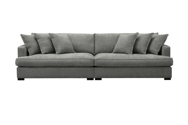 Rossita Lyx 4-sits Extra djup Soffa i Chenille - Grå - Products - Möbler - Soffa - 4 sits soffa