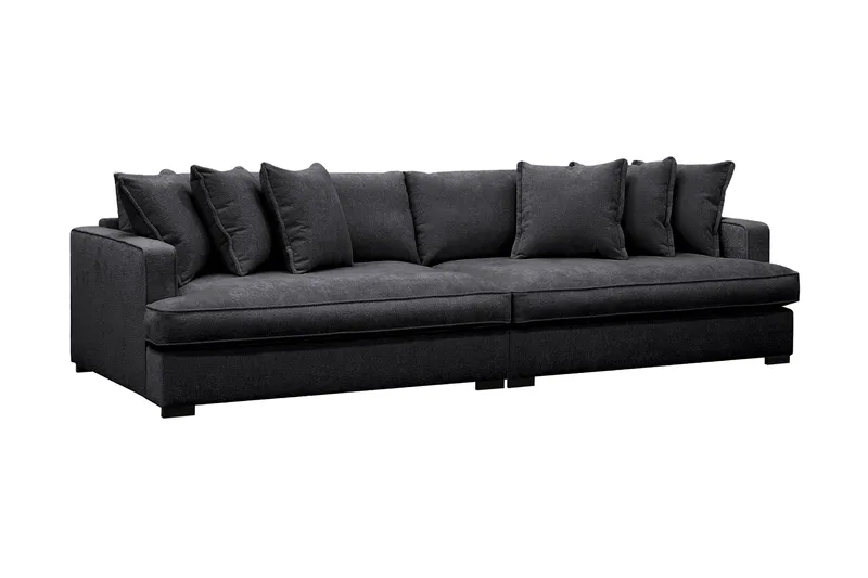 Rossita Lyx 4-sits Extra djup Soffa i Chenille - Svart - Products - Möbler - Soffa - 4 sits soffa