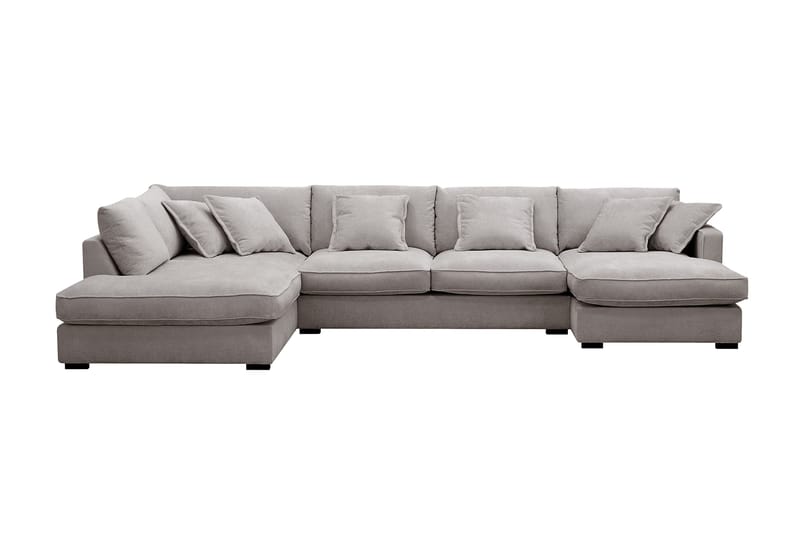 Rossita Lyx 5-sits Högervänd U-formad Extra djup Soffa med Divan och Schäslong i Chenille, Grå/Brun