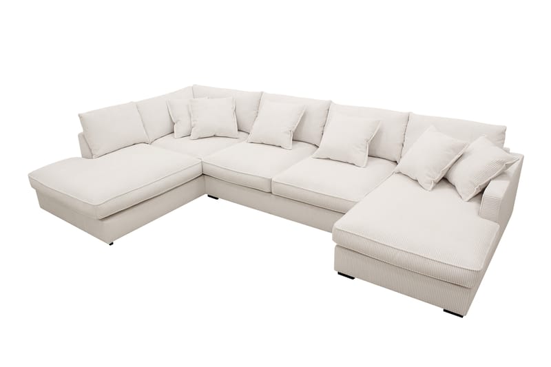 Rossita Lyx 5-sits Högervänd U-formad Extra djup Soffa med Divan och Schäslong i Manchester - Naturvit - Products - Möbler - Soffa - U-soffa