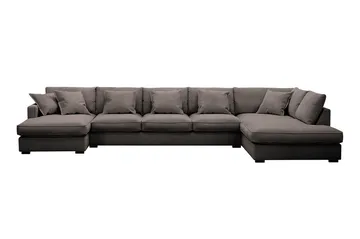 Rossita Lyx 6-sits Vänstervänd U-formad Extra djup Soffa med Divan och Schäslong i Manchester - Brun - Products - Möbler - Soffa - U-soffa